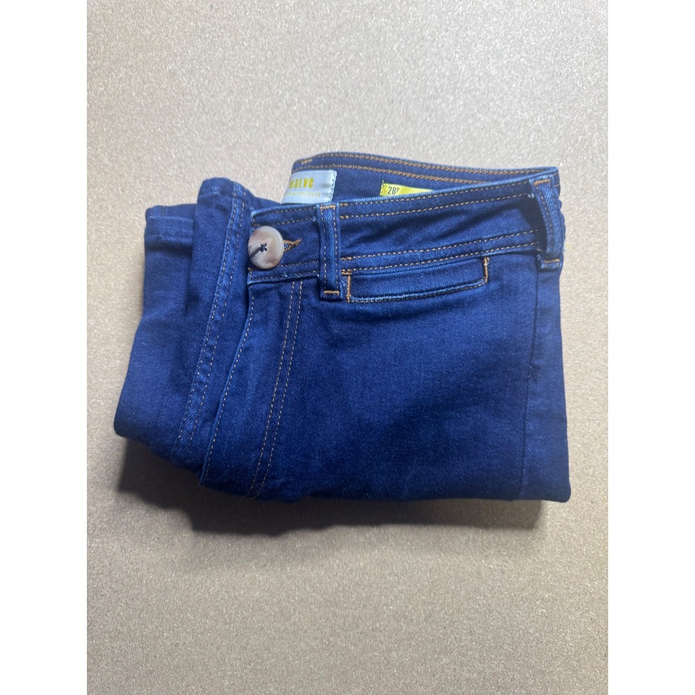 Maeve Anthropologie Wide Leg Cropped Jeans High Rise Dark Wash Size 28‎